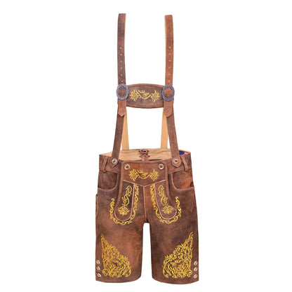 QUALITY WEARS USA Lederhosen Men - Authentic German Bavarian Lederhosen - Men Oktoberfest Lederhosen Rustic Bronze