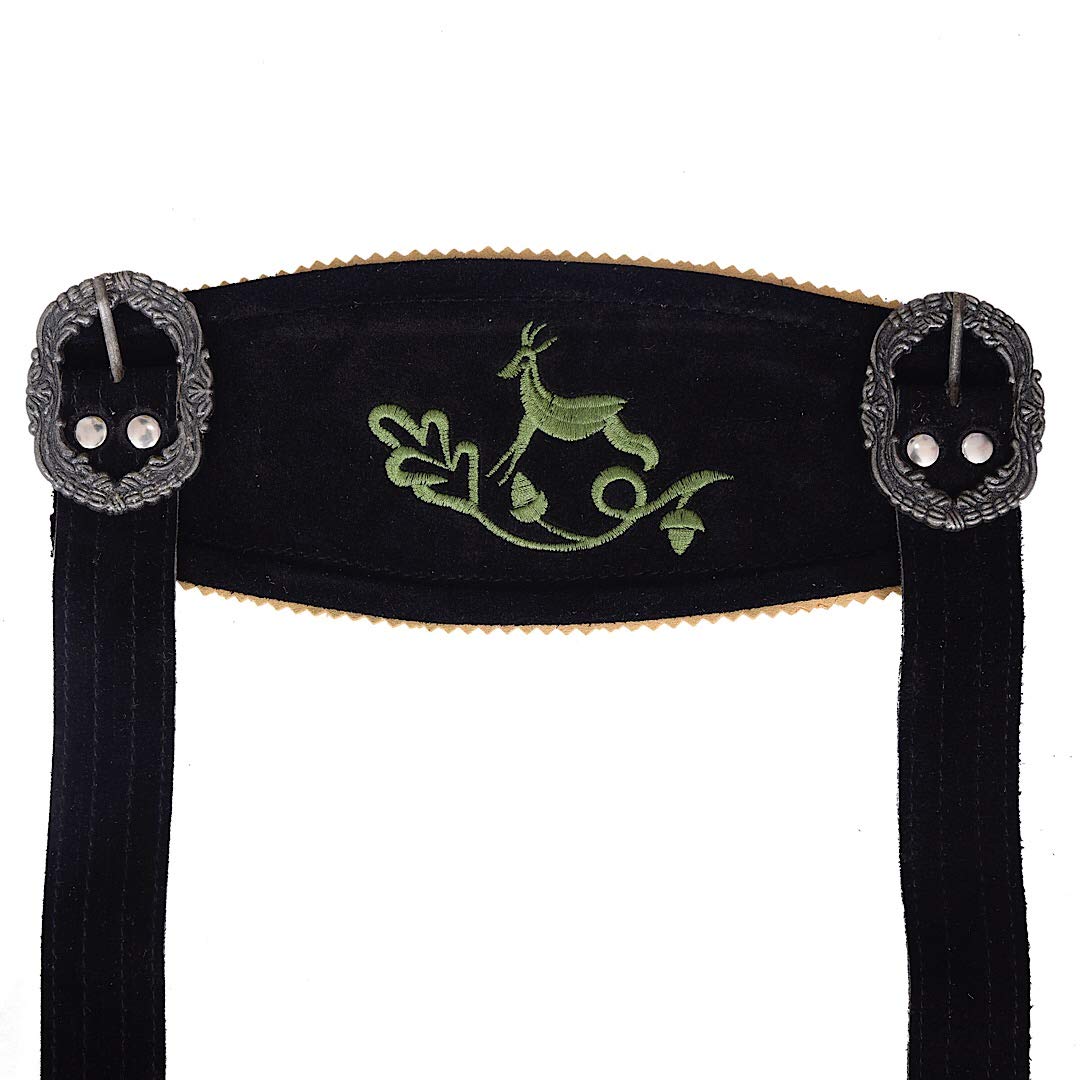 QUALITY WEARS USA German Bavarian Oktoberfest Trachten Men Wear Short Lederhosen (Black & Green)