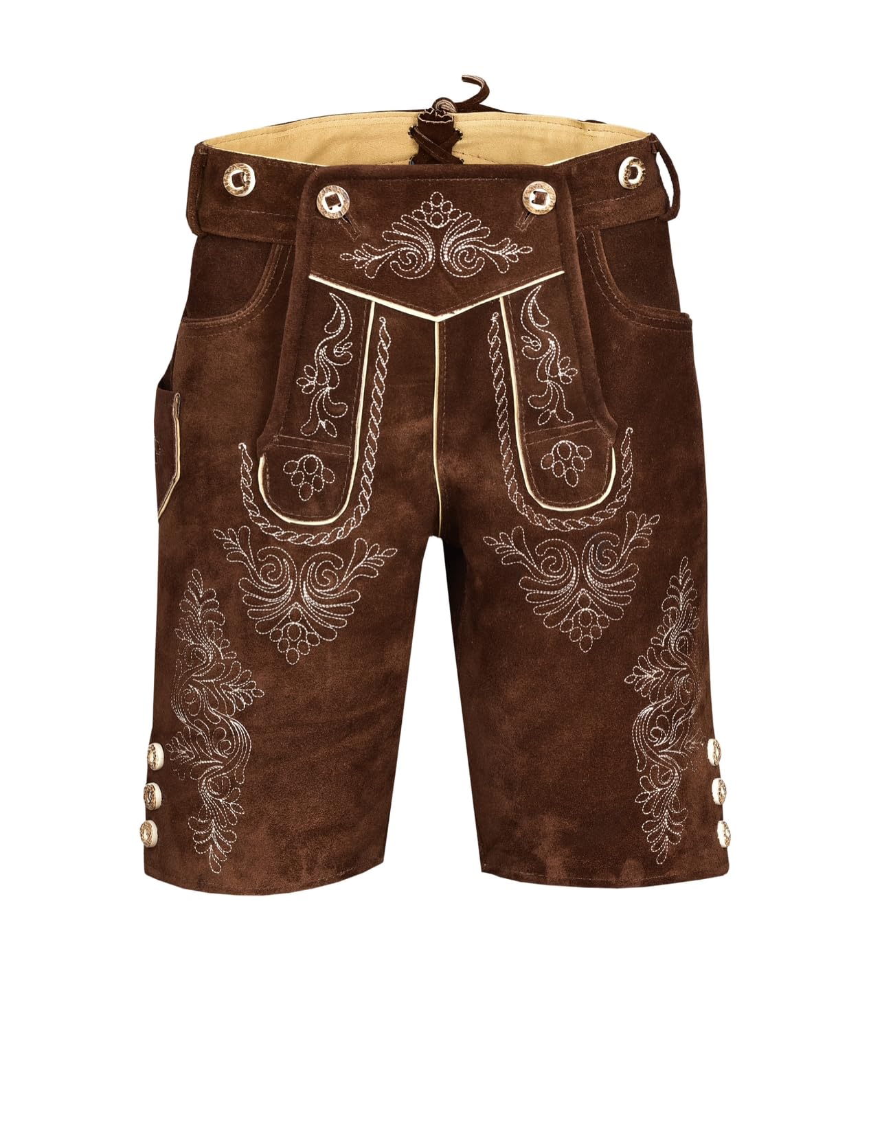 QUALITY WEARS USA Lederhosen Men - Authentic Lederhosen for Men, Oktoberfest Outfit - Style 2