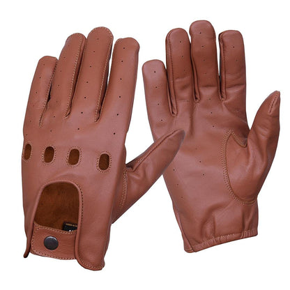 QUALITY WEARS USA Leather Unlined Driving Gloves Men - Duty Search Motorcycle Summer Gloves