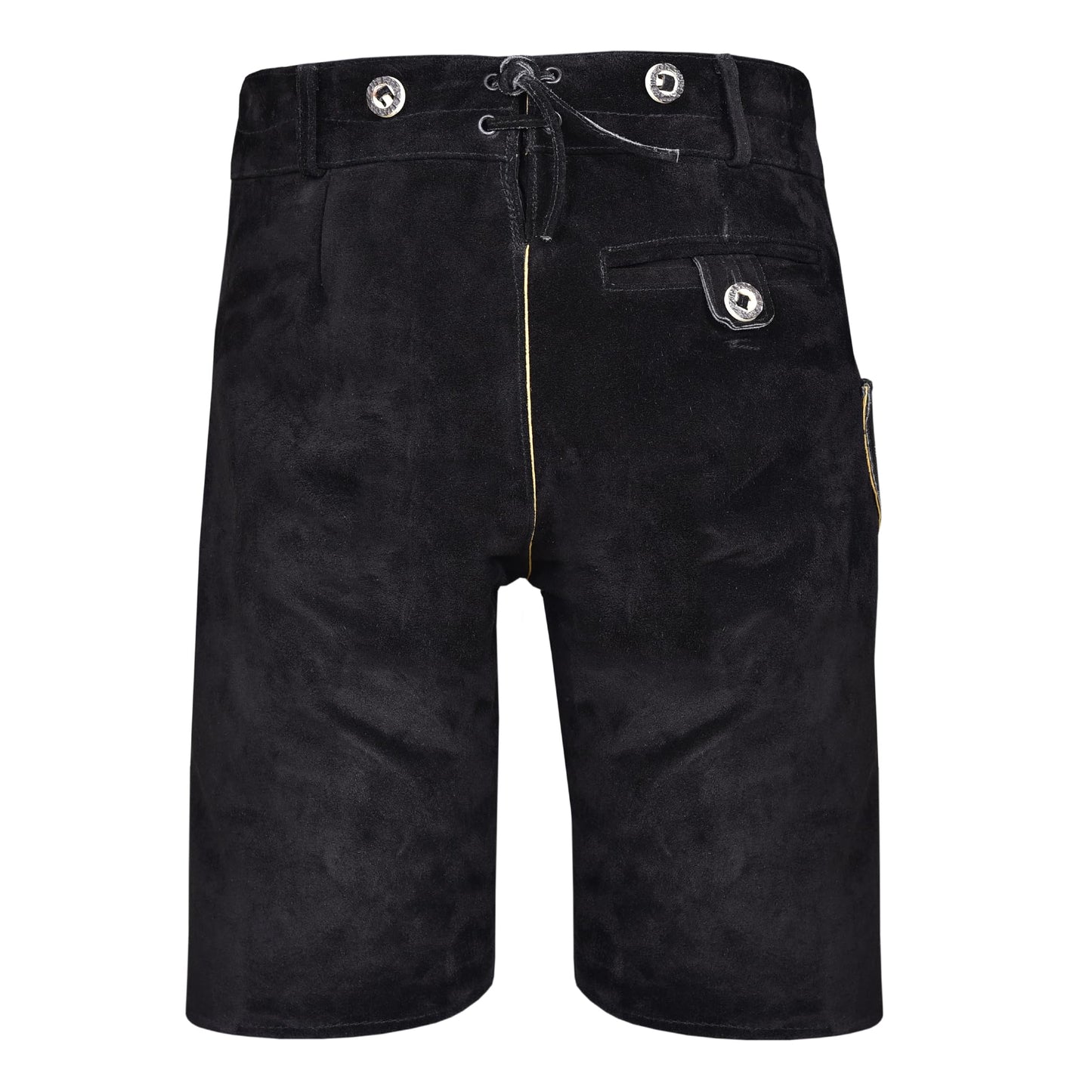 QUALITY WEARS USA Men Lederhosen - Authentic Lederhosen - Leather German Lederhosen for Men, Oktoberfest Outfit - Black