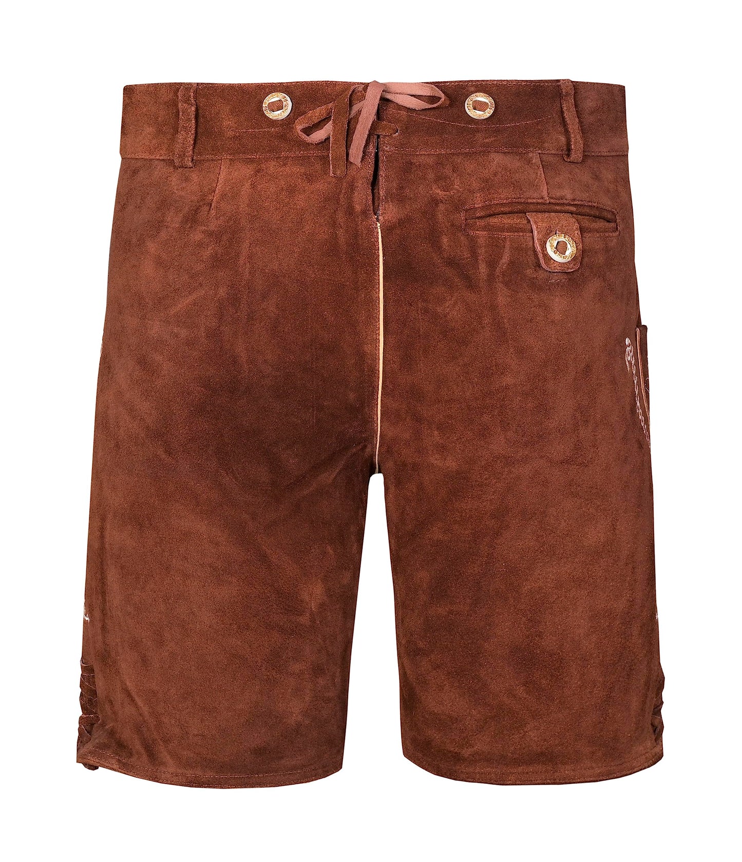 QUALITY WEARS USA Men Lederhosen - Authentic Lederhosen - Leather German Lederhosen for Men, Oktoberfest Outfit - Hazel Brown