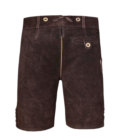 QUALITY WEARS USA Lederhosen Men - Authentic German Bavarian Lederhosen - Men Oktoberfest Lederhosen (Bronze Mocha Brown)