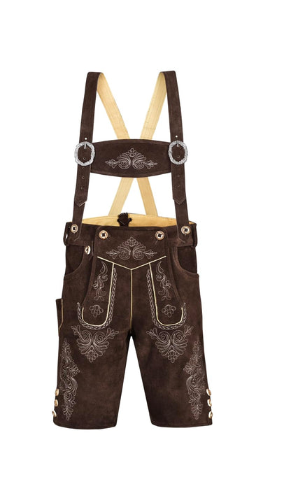 QUALITY WEARS USA Men Lederhosen - Authentic Lederhosen - Leather German Lederhosen for Men, Oktoberfest Outfit - Light Brown