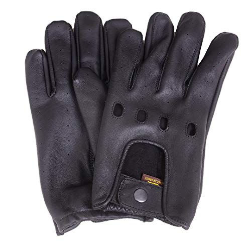 QUALITY WEARS USA Leather Driving Gloves Unlined - Motorcycle Racing Summer Gloves