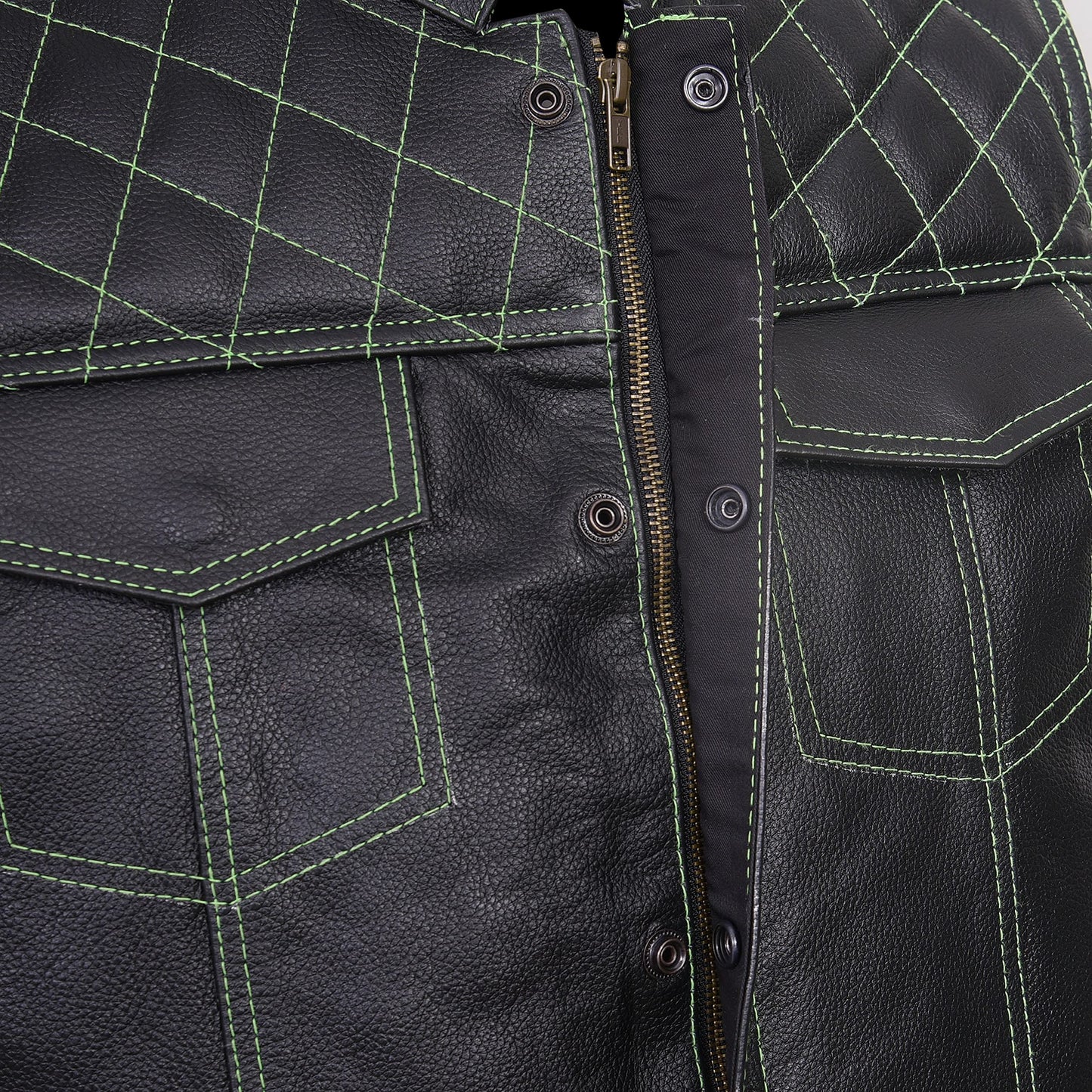 QUALITY WEARS USA Leather motorcycle vest - SOA Leather Motorcycle Vest - Concealed Carry Pocket Outlaw Leather Vest