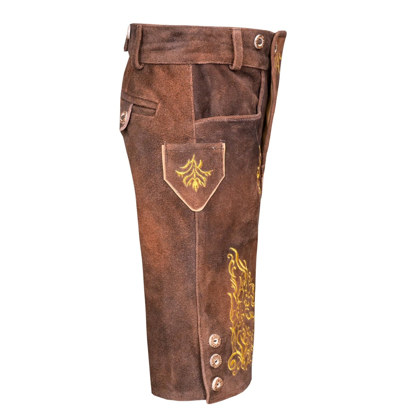 QUALITY WEARS USA Lederhosen Men - Authentic German Bavarian Lederhosen - Men Oktoberfest Lederhosen Rustic Bronze