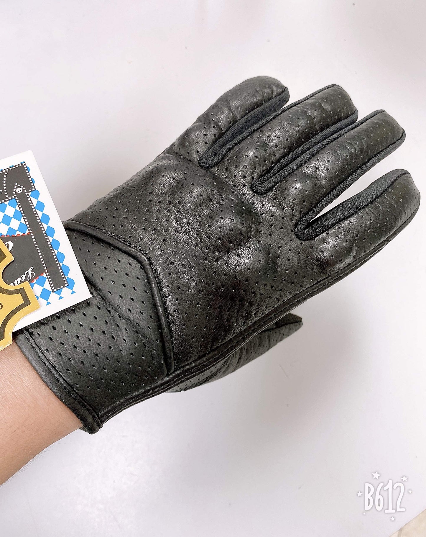 QUALITY WEARS USA Motorcycle Touchscreen Gloves - Motorcycle Gloves for Men - Leather Biker Gloves - Riding, Driving, Racing ATV Perforated Gloves