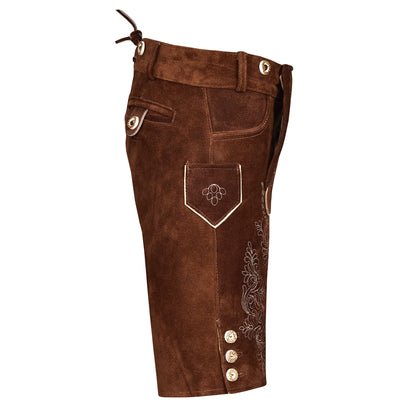 QUALITY WEARS USA Men Lederhosen - Authentic Lederhosen - Leather German Lederhosen for Men, Oktoberfest Outfit - Light Brown