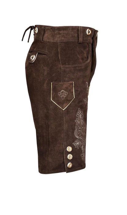 QUALITY WEARS USA Men Lederhosen - Authentic Lederhosen - Leather German Lederhosen for Men, Oktoberfest Outfit - Light Brown