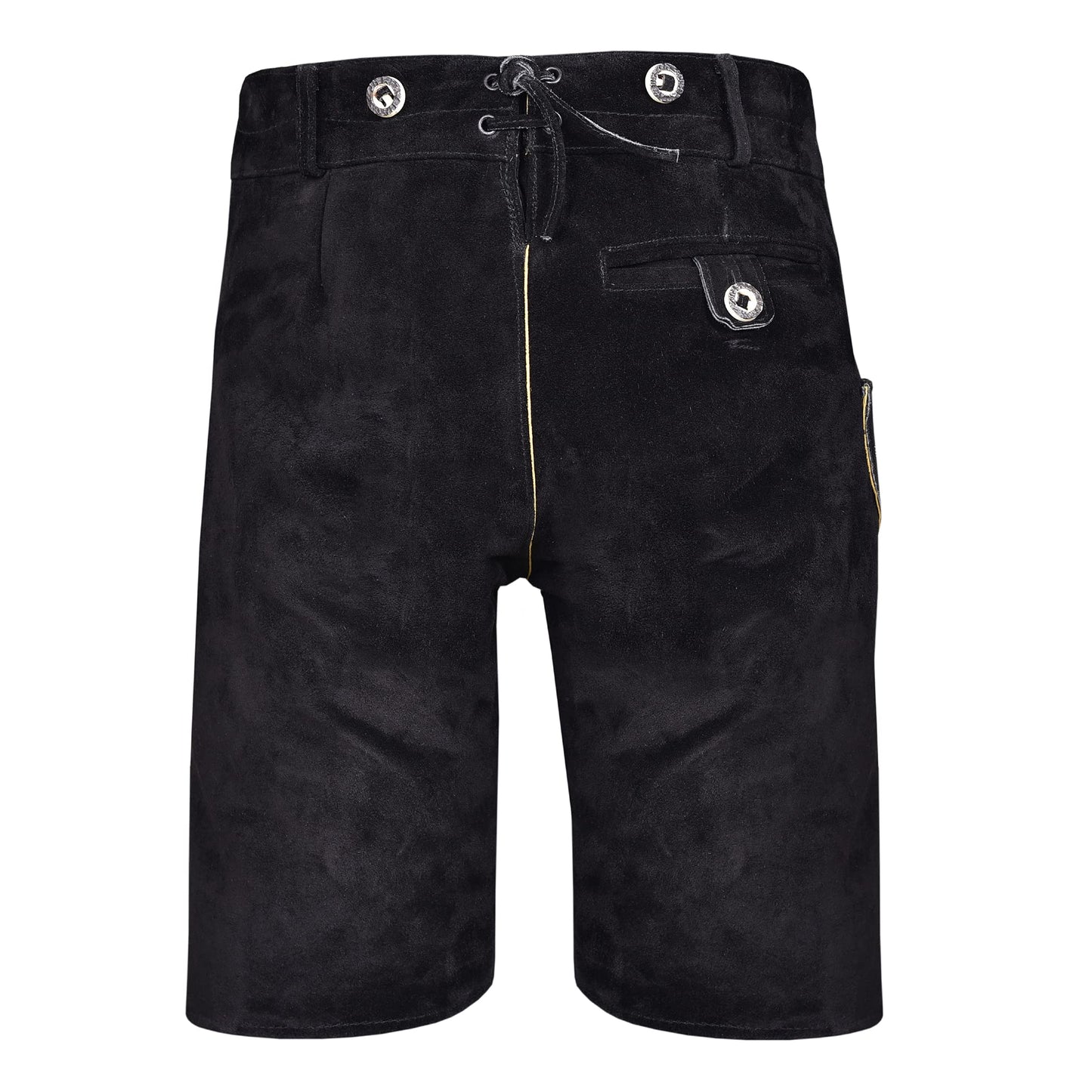 Quality wears Men Authentic Oktoberfest Lederhosen -Bavarian Lederhosen Costume - Lederhosen Men - German Bavarian Trachten Lederhosen (USA 34, Black Small)