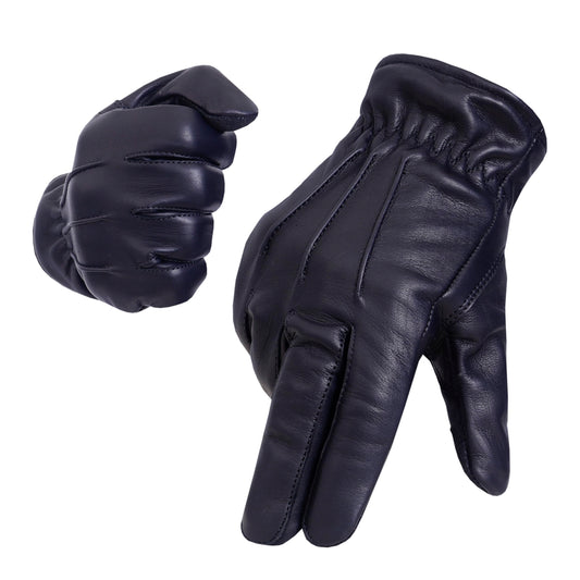 QUALITY WEARS USA LEATHER CUT RESISTANT GLOVES - PATROL DUTY SEARCH GLOVES - MEN MOTORCYCLE LEATHER GLOVES