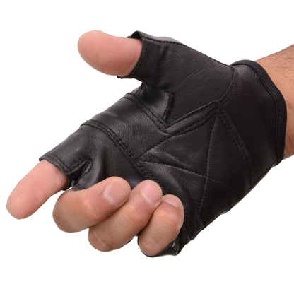Interstate Leather Men's Basic Fingerless Gloves