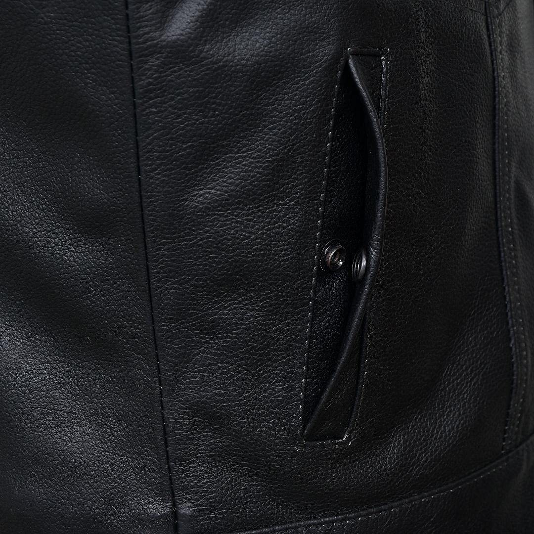 QUALITY WEARS USA Motorcycle Vests for Men - Leather Motorcycle Conceal Carry Vest - Men Biker Leather Vest