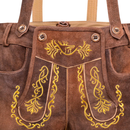 QUALITY WEARS USA Lederhosen Men - Authentic German Bavarian Lederhosen - Men Oktoberfest Lederhosen Rustic Bronze