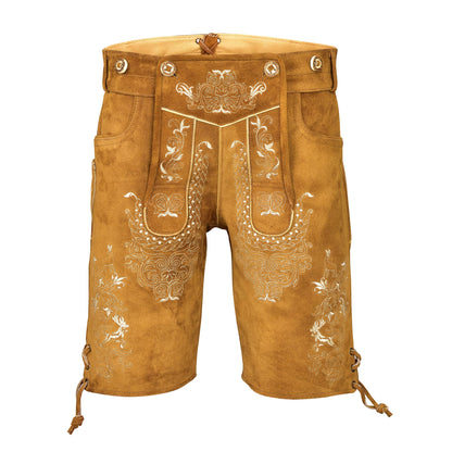 QUALITY WEARS USA Lederhosen Men - Authentic German Bavarian Lederhosen - Men Oktoberfest Lederhosen (Style 1)