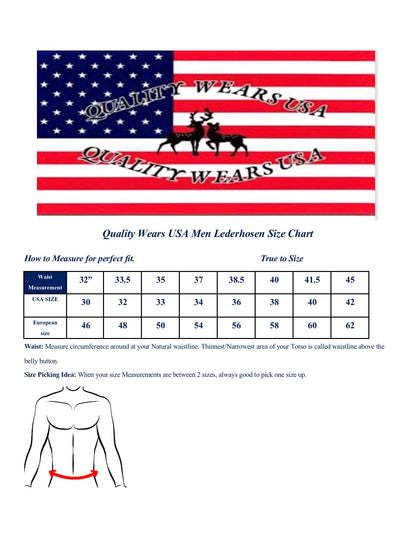 QUALITY WEARS USA Lederhosen Men - Authentic German Bavarian Lederhosen - Men Oktoberfest Lederhosen Rustic Bronze