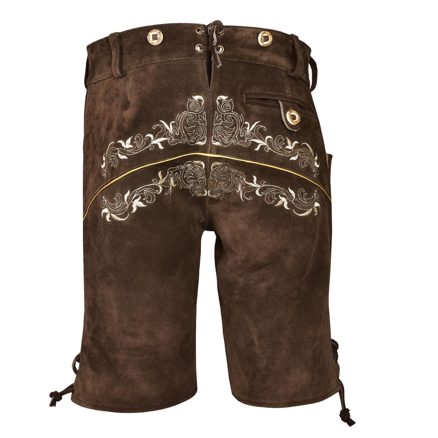 QUALITY WEARS USA Lederhosen Men - Authentic Lederhosen - Leather German Lederhosen for Men,- Brown Style 1