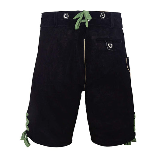 QUALITY WEARS USA German Bavarian Oktoberfest Trachten Men Wear Short Lederhosen (Black & Green)