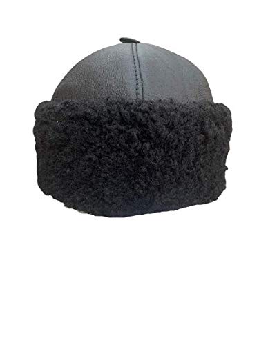 Unisex Sheepskin Beanie Hat -Russian Trapper Ushanka Aviator Winter hat