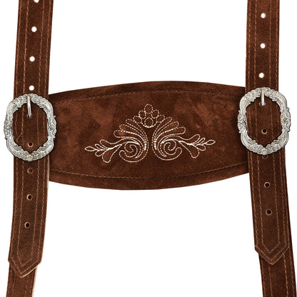 QUALITY WEARS USA Men Lederhosen - Authentic Lederhosen - Leather German Lederhosen for Men, Oktoberfest Outfit - Light Brown