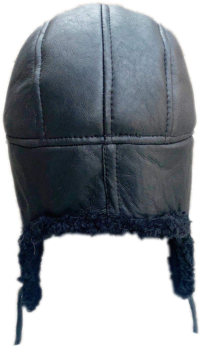 Unisex Double Face Leather Sheepskin Trapper Hat Russian Ushanka Aviator Fur hat Winter hat