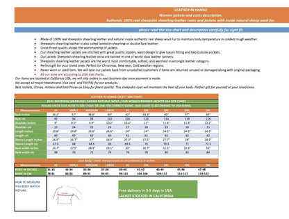 Women Sheepskin Shearling Leather Bomber Jacket Aviator WWII Bomber Jacket 100% Natural Wool Fur Pilot Jacket (Black- Fur)