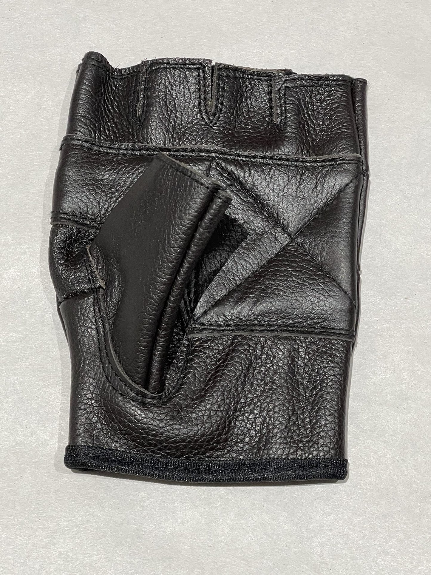 QUALITY WEARS USA Leather Fingerless Men's Motorcycle Premium Driving Gloves