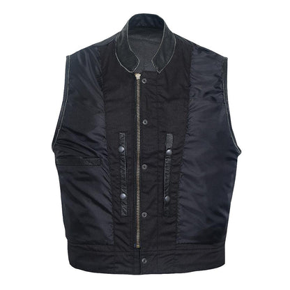 QUALITY WEARS USA Motorcycle Vests for Men - Leather Motorcycle Conceal Carry Vest - Men Biker Leather Vest