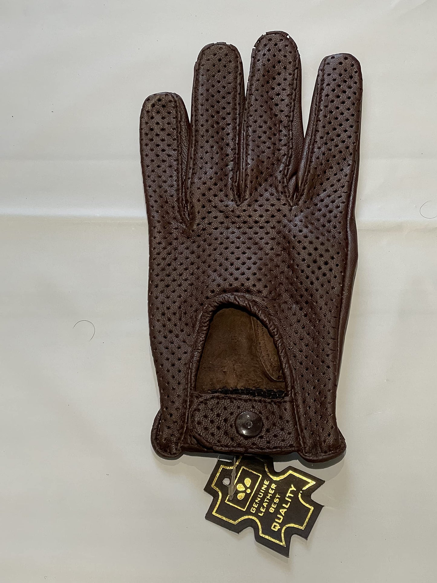 QUALITY WEARS USA Leather Unlined Driving Gloves Men - Duty Search Motorcycle Summer Gloves